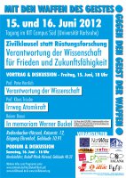 Plakat: Tagung Verantwortung der Wissenschaft für Frieden und Zukunftsfähigkeit